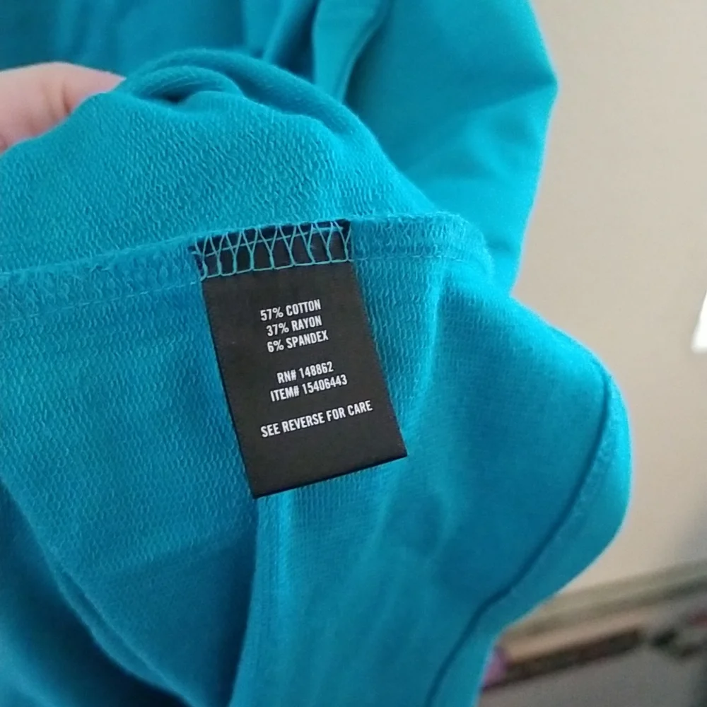 Torrid french terry teal off shoulder tshirt dress. Size 3x 22-24 - Picture 9 of 10